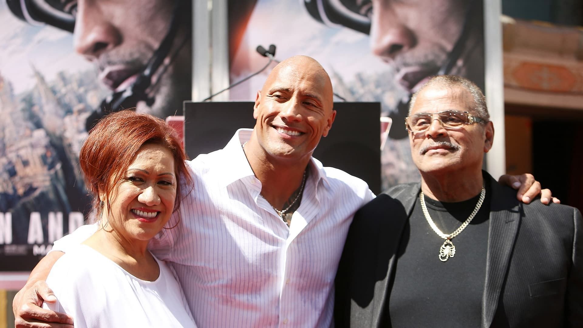 Dwayne Johnson with his father Rocky Johnson and mother Ata Maivia