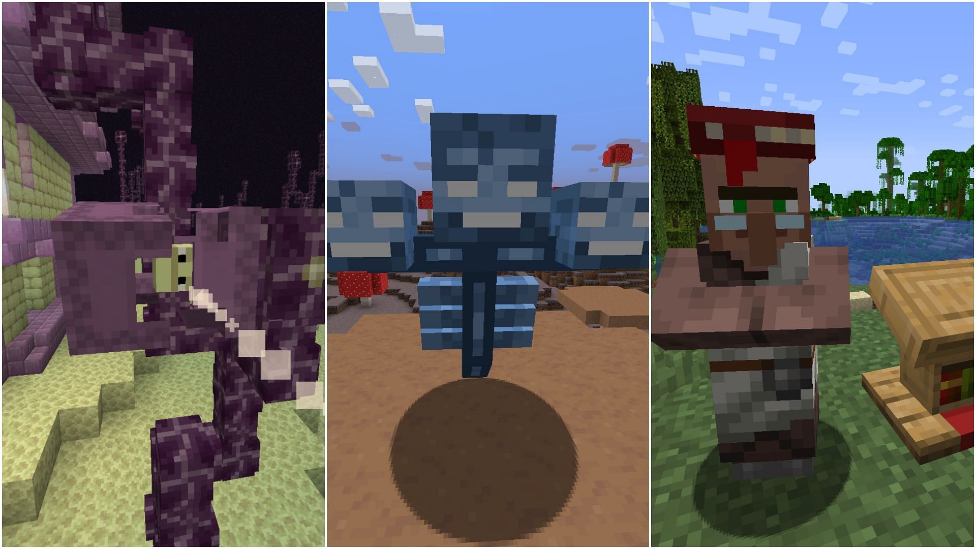 Some mobs drop or trade best items in Minecraft (Image via Sportskeeda)