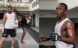 Watch: When Israel Adesanya almost knocked out his trainer while practicing spinning heel kick