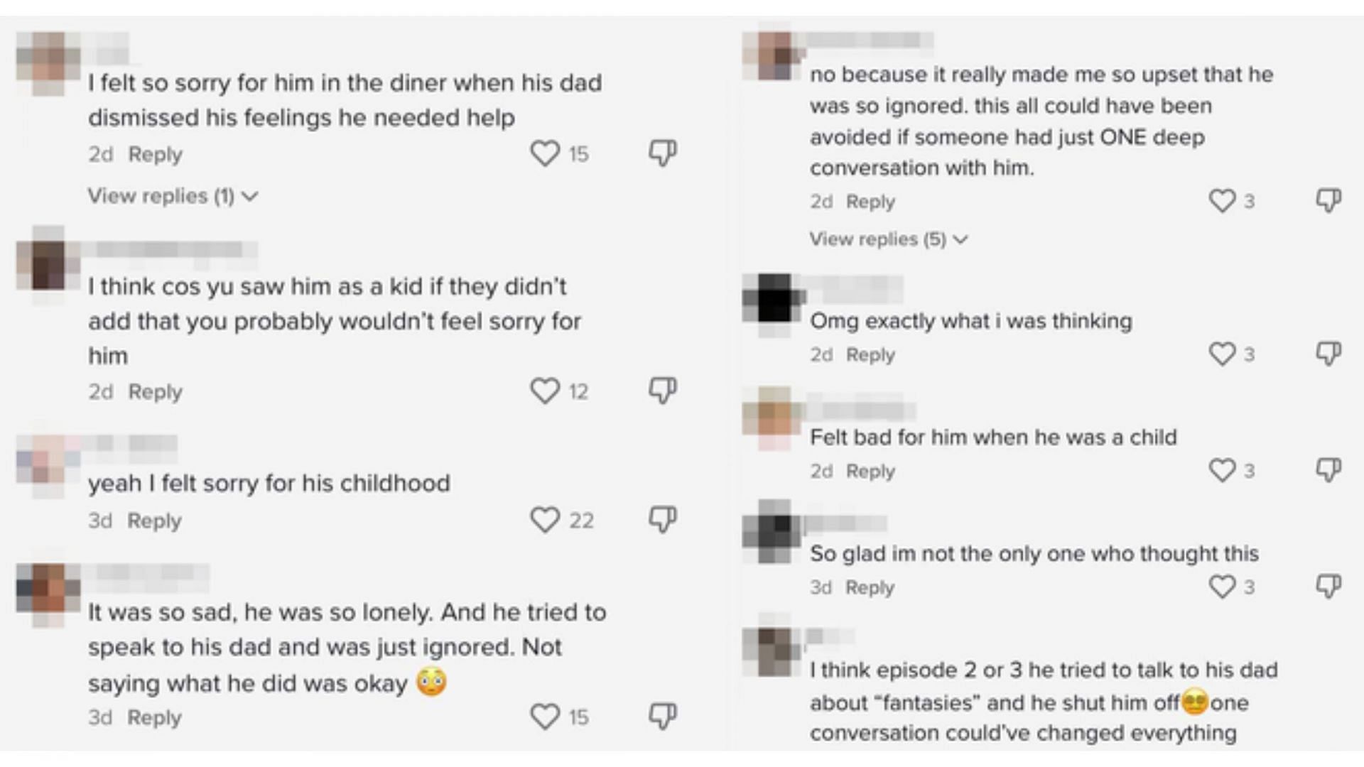 TikTokers commenting on how they feel sorry for Dahmer (image via TikTok)