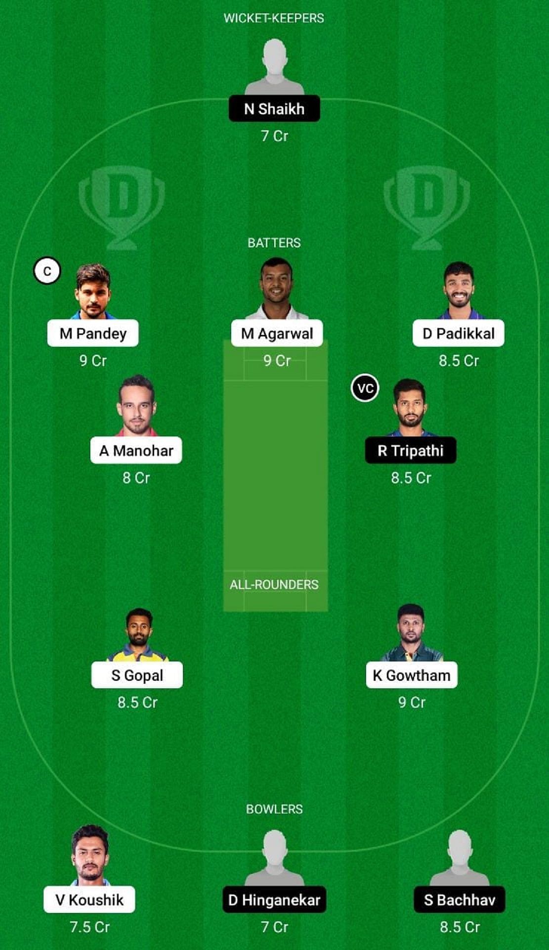 KAR vs MAH Dream11 Prediction Team, Match 16, Grand League