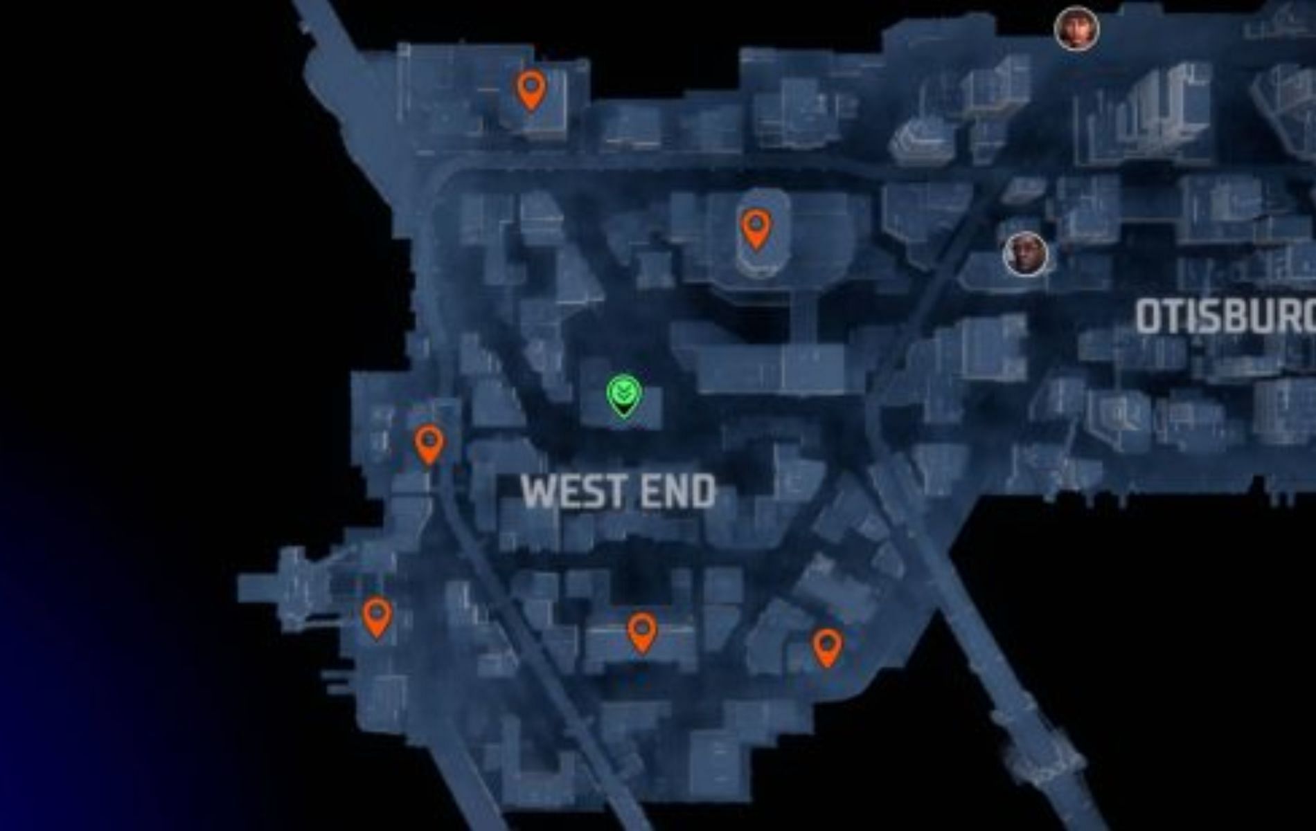 Map of West End (image via WB Games)