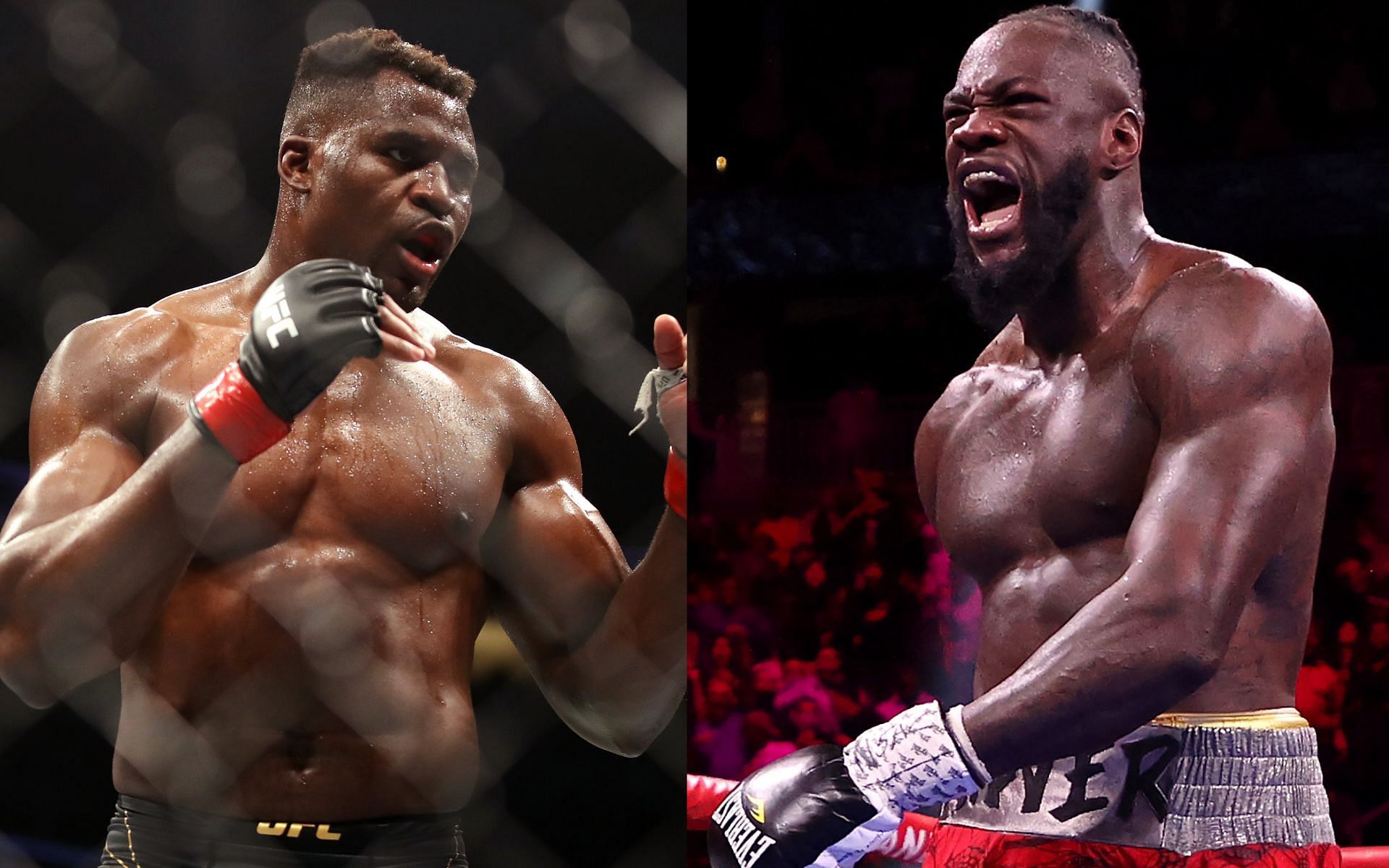 Francis Ngannou (left), Deontay Wilder right)