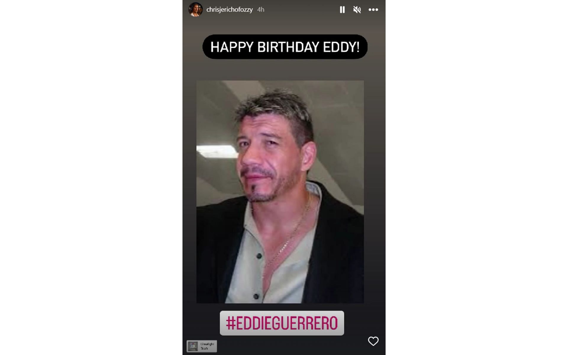 Chris Jericho&#039;s Instagram story wishing the wrestling legend