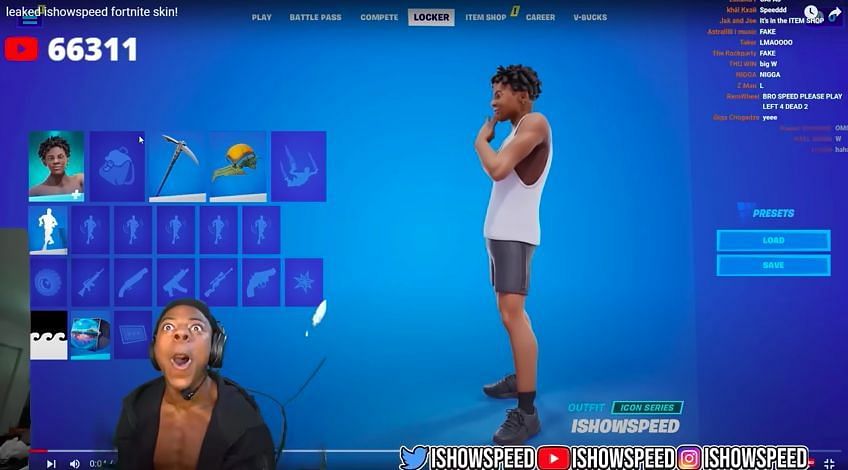 The leaked skin on stream (Image via Trimix/YouTube)