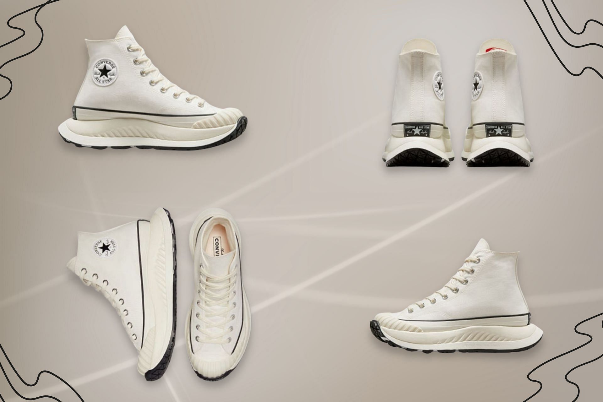 Take a closer look at the Vintage white Chuck 70 AT-CX shoes (Image via Sportskeeda)