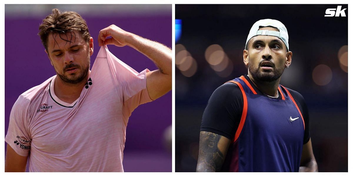 Stan Wawrinka and Nick Kyrgios (R)