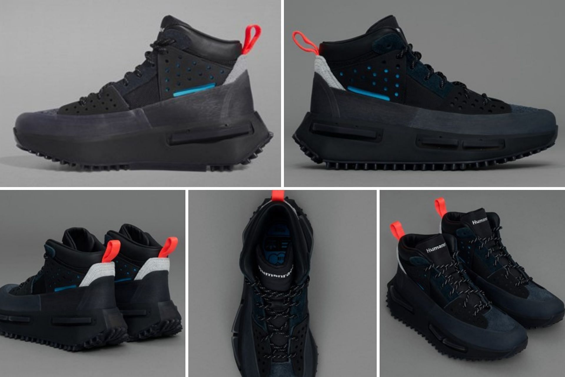Upcoming Adidas Originals x Pharrell Williams' Humanrace NMD S1 RYAT 'Black' hiking-inspired boot (Image via Sportskeeda)