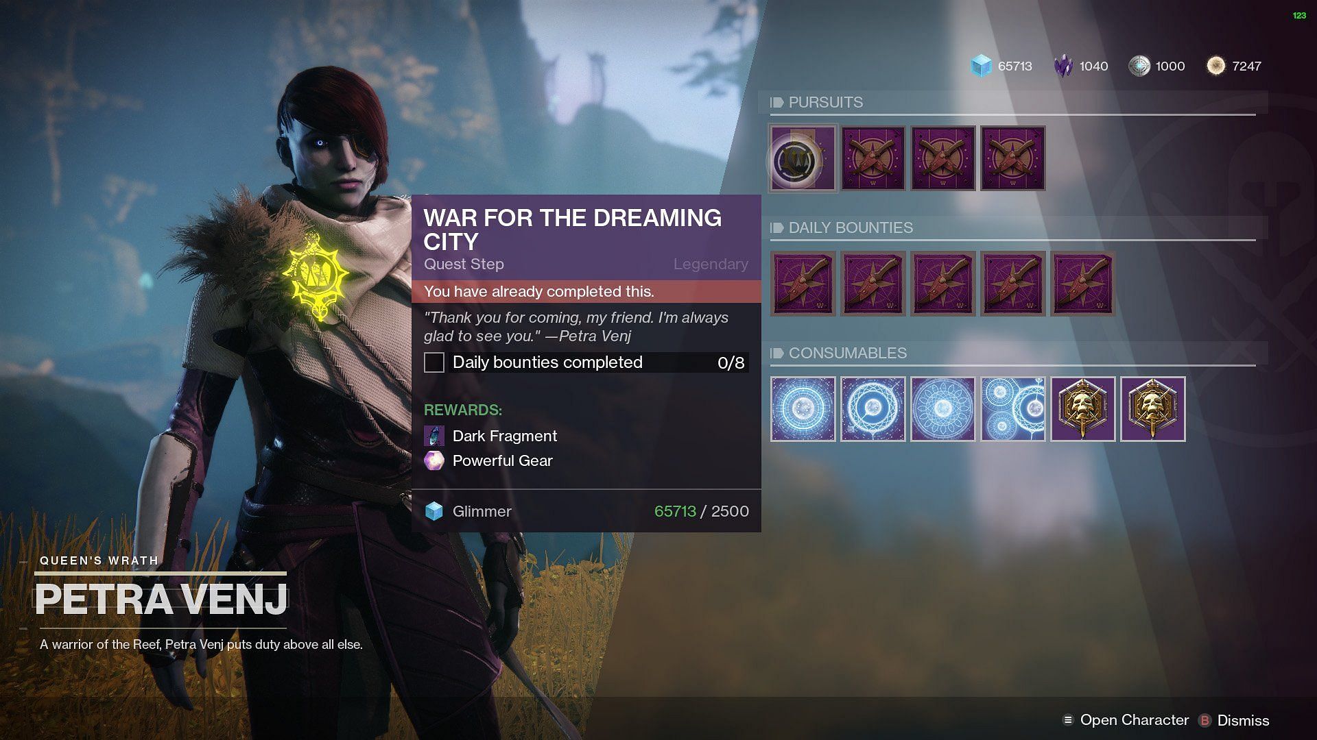 Dark Fragments from Petra Venj (Image via Destiny 2)