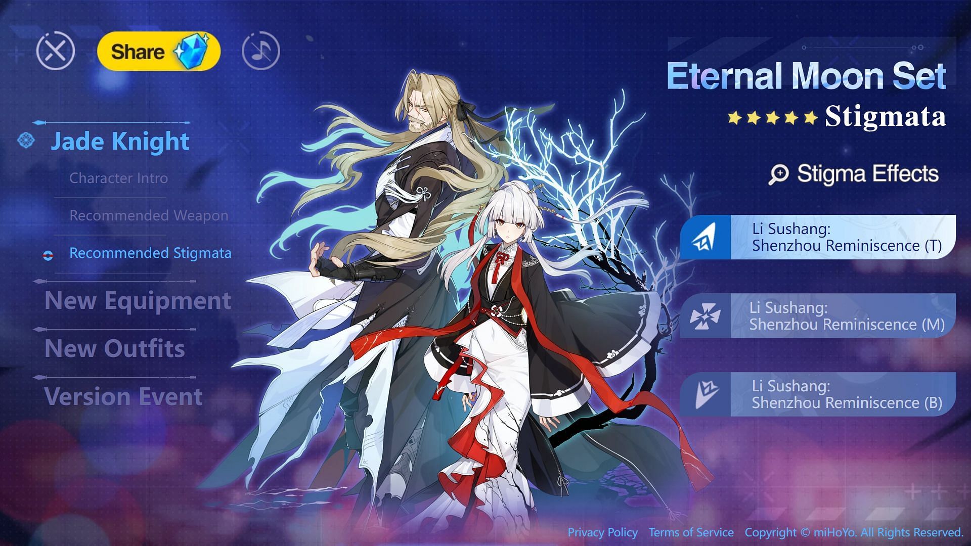 Recommended Stigmata for Jade Knight (Image via Honkai Impact 3rd)