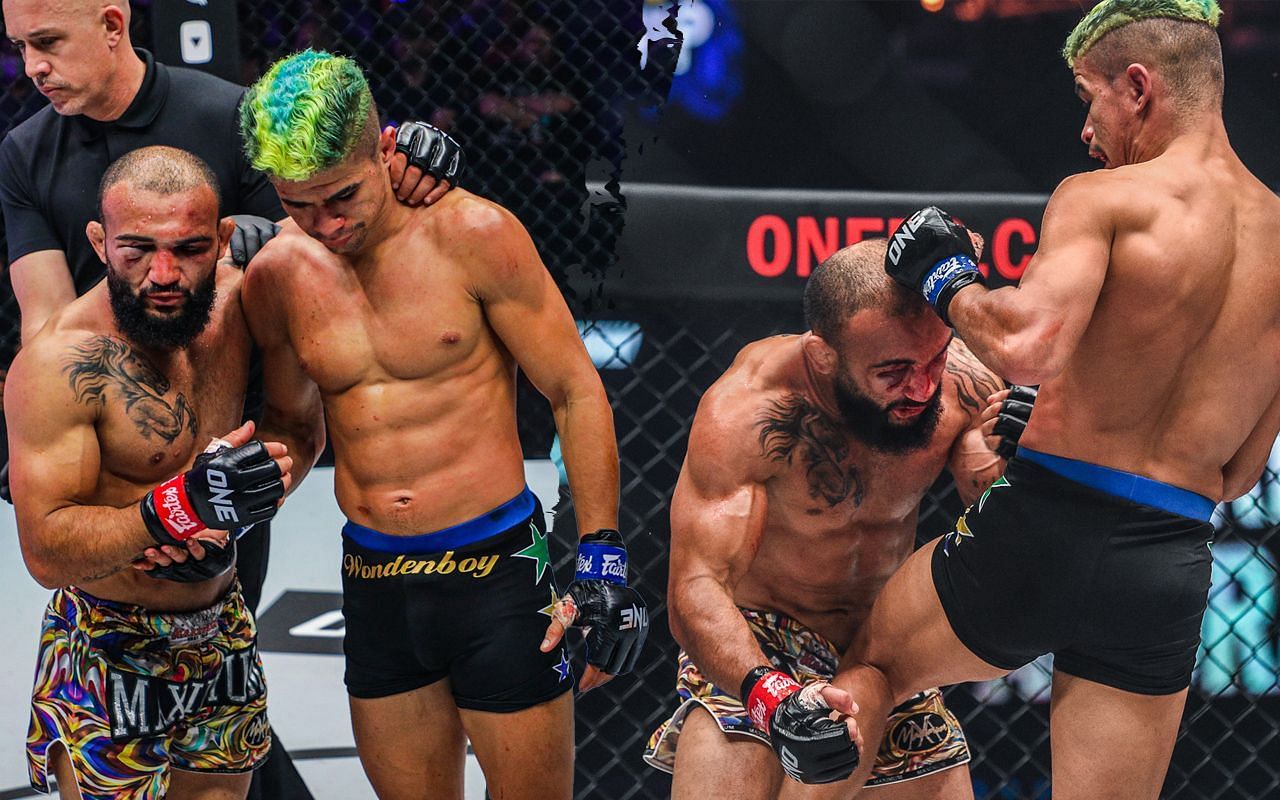 Fans react to the controversial end to the match between Fabricio Andrade and John Lineker. [Photos ONE Championship]