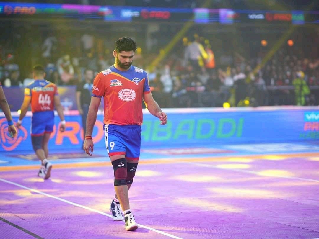 Pardeep Narwal plays for the UP Yoddhas team in Pro Kabaddi 2022 (Image: Twitter)