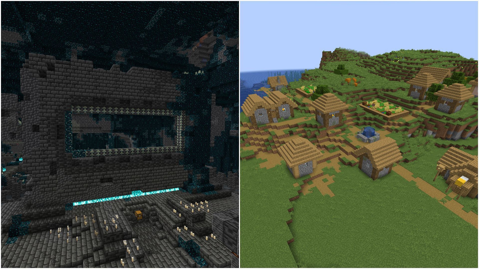 Custom seeds spawns players closer to special structures or biomes in Minecraft (Image via Sportskeeda)