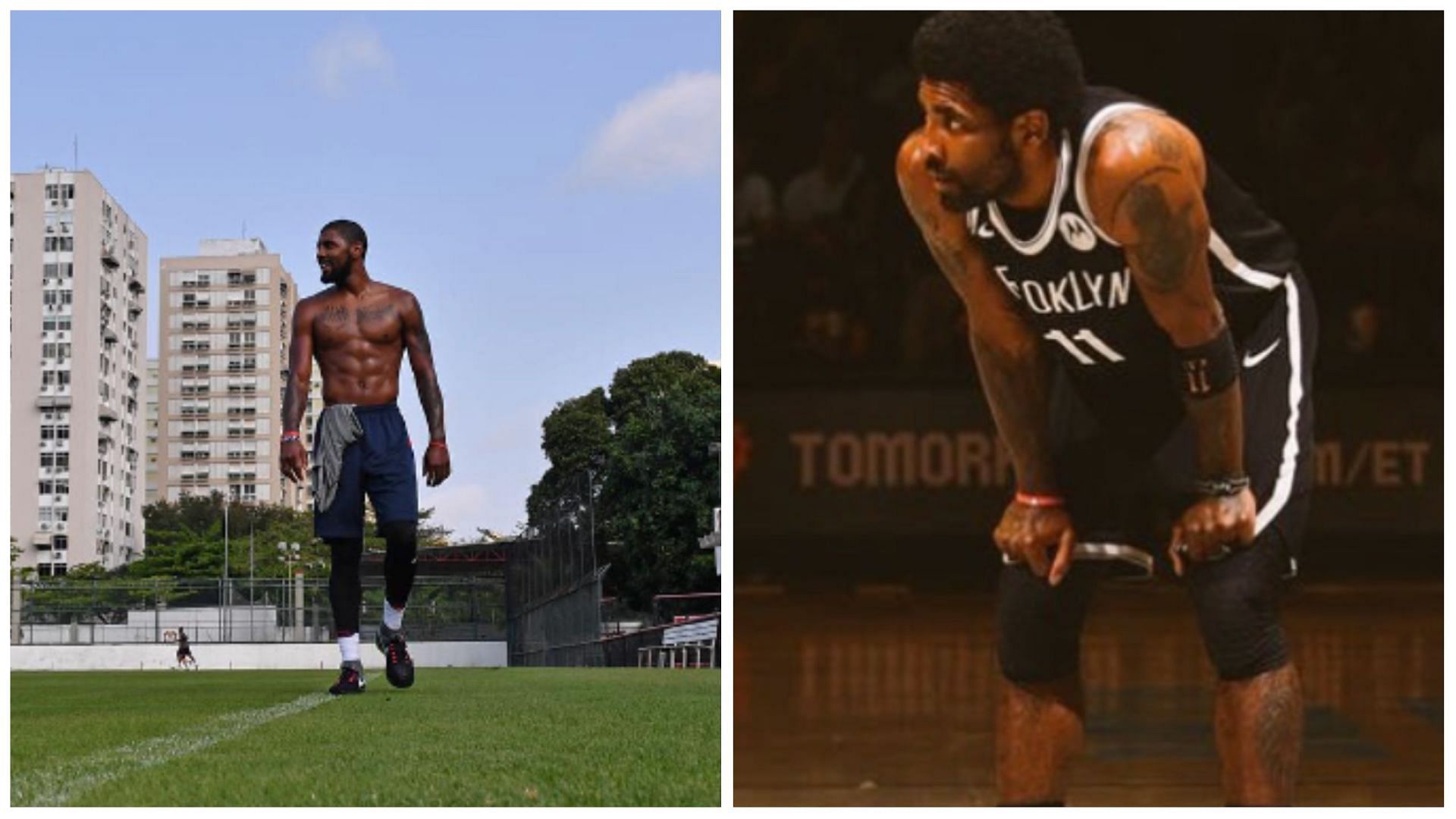 Kyrie Irving incorporates free weight and bodyweight movements in his workout routine. (Image via Instagram @Kyrieirving)