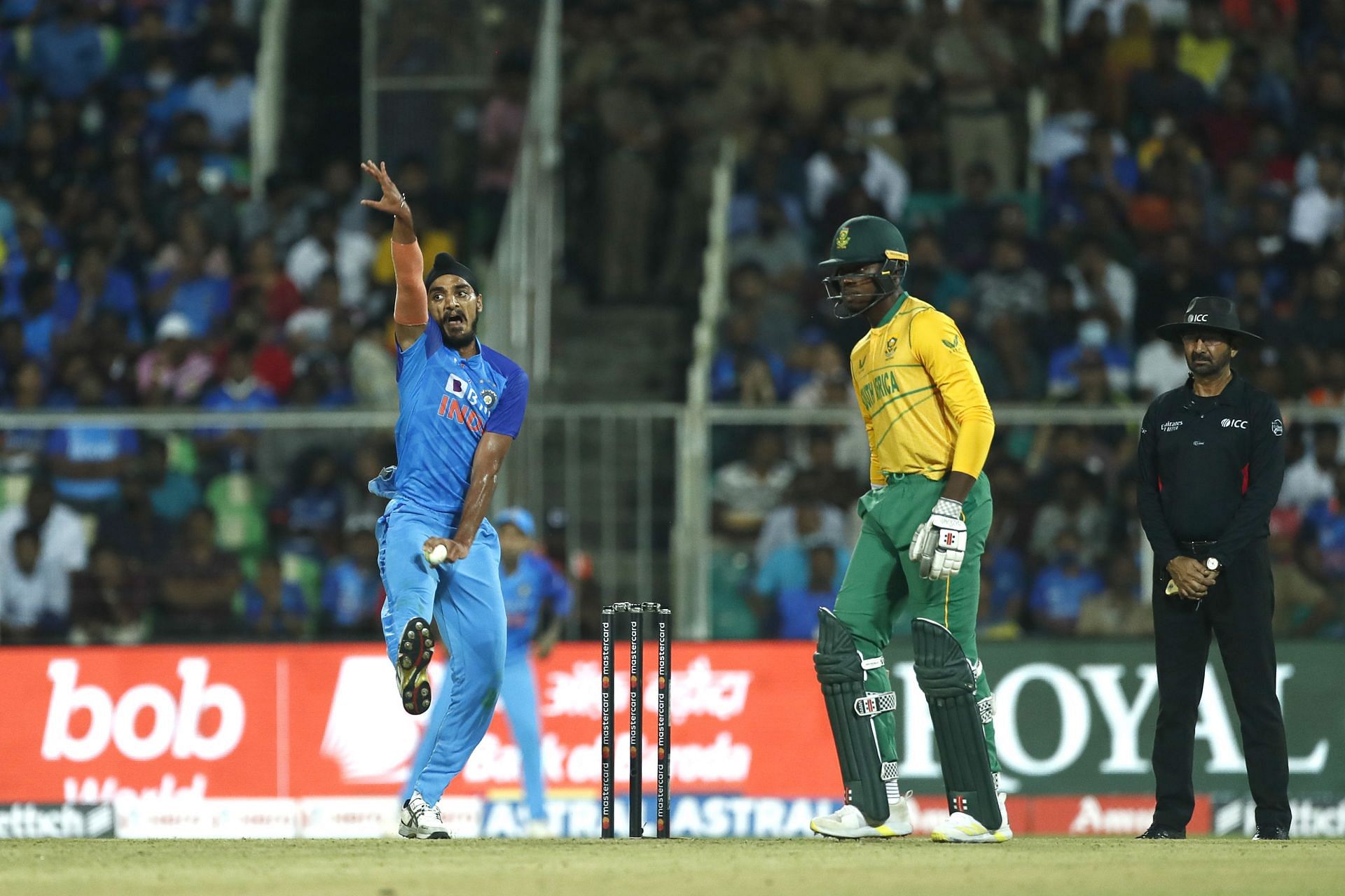 Can Arshdeep Singh rise to the challenge in Jasprit Bumrah&rsquo;s absence at the T20 World Cup? Pic: Getty Images