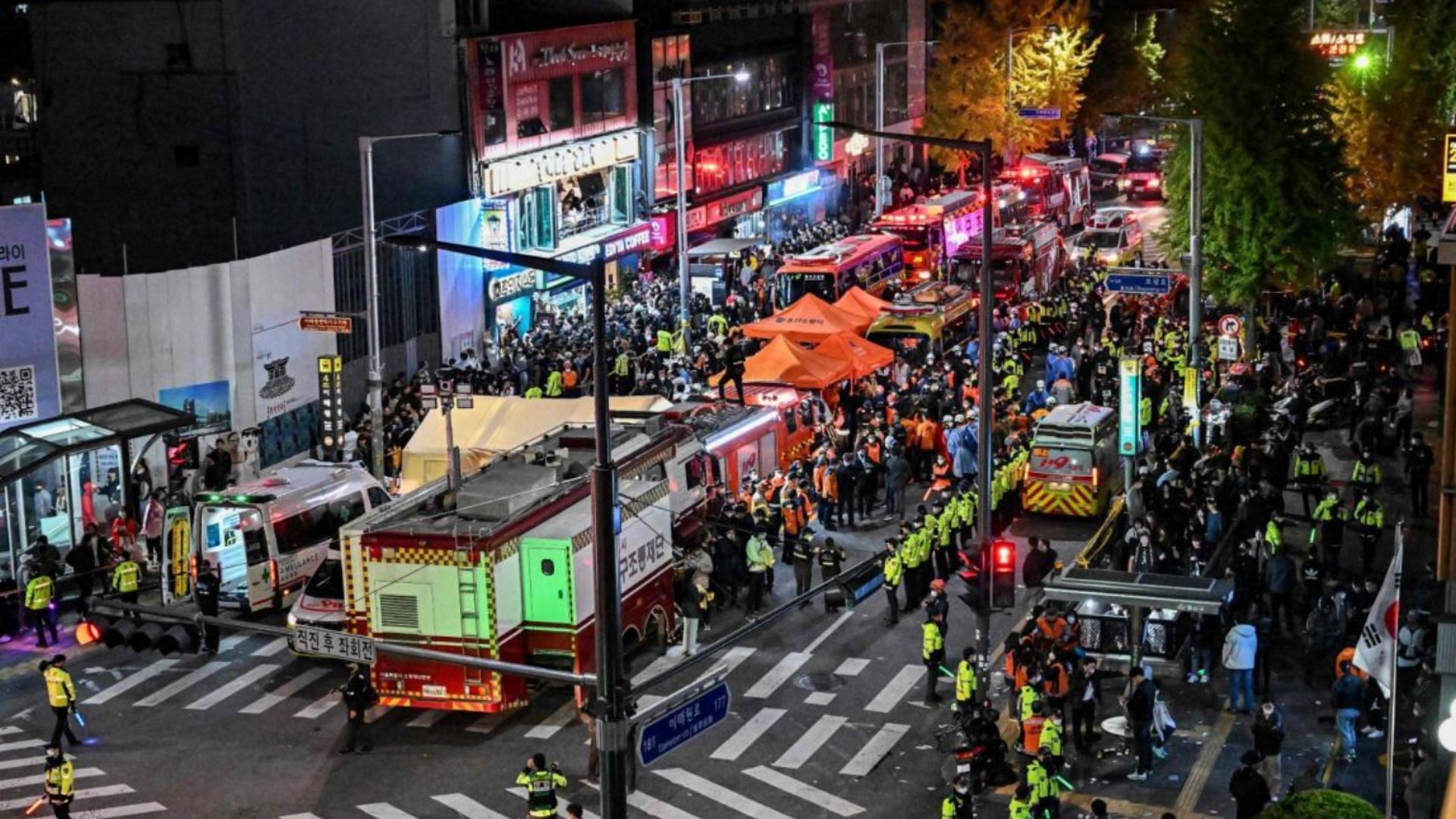 Around 153 people were killed and over 80 injured at the Itaewon crowd surge on Sunday. (Image via Getty)