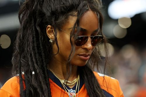 Russell Wilson's wife at the Denver Broncos v Las Vegas Raiders game