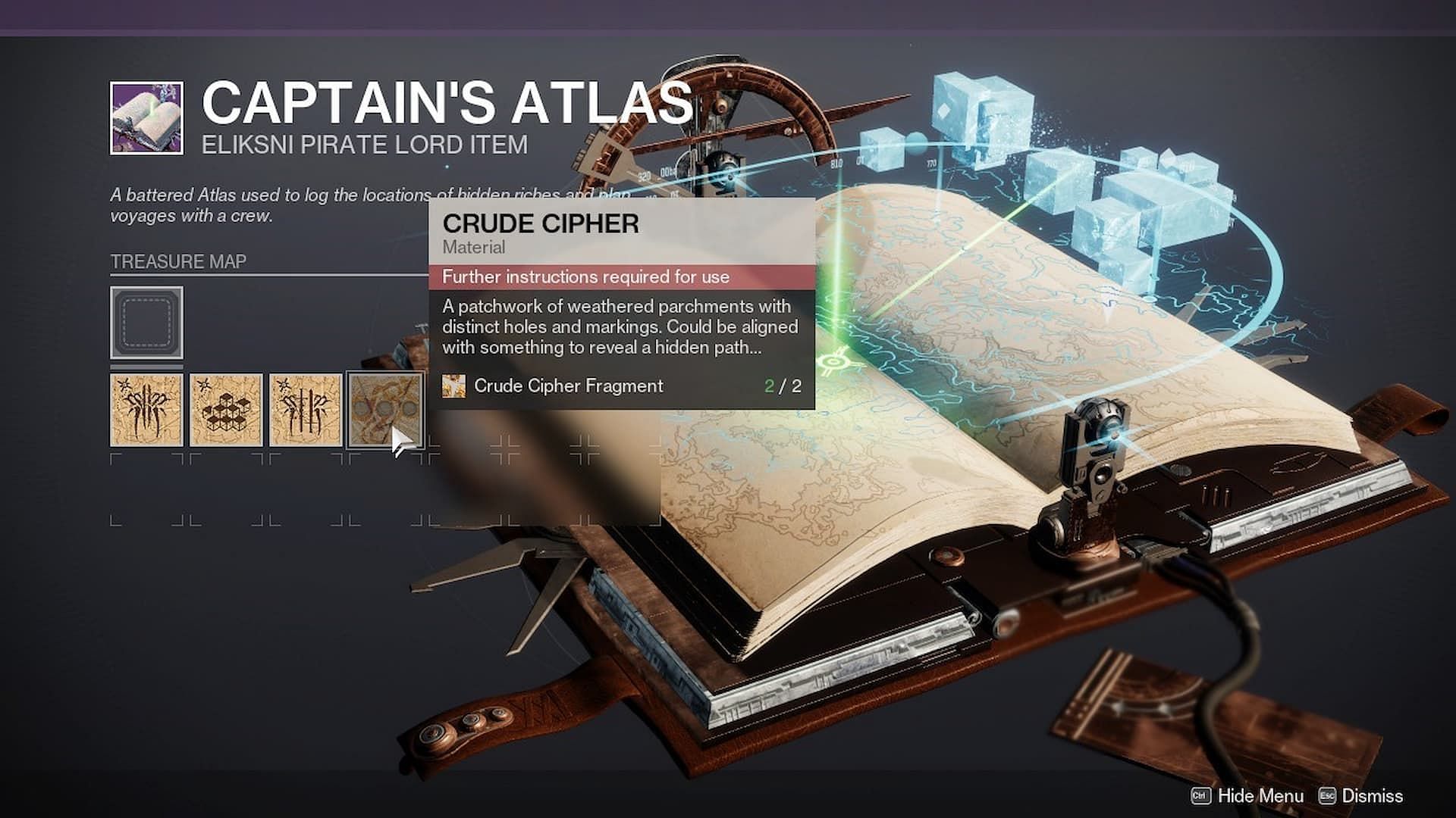 The Crude Cipher in Destiny 2 is a quest item (Image via Bungie)