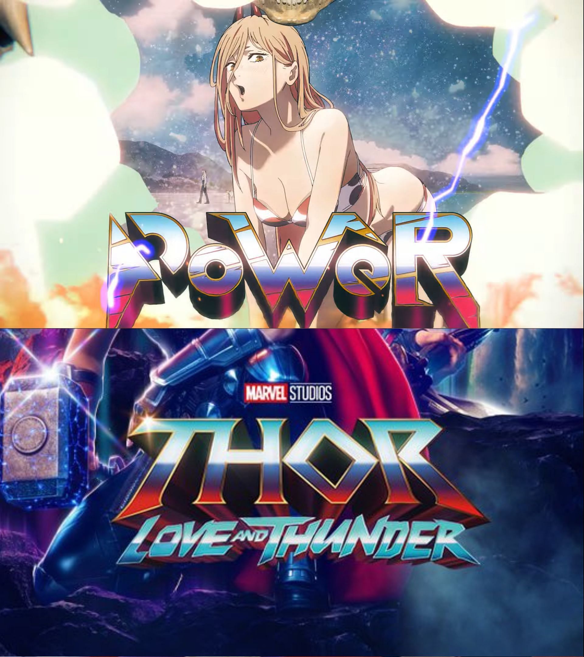 The font used for Power looks similar to Thor: Love and Thunder&#039;s titled card (Image via Sportskeeda)