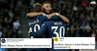 "Another night, another masterclass," "A privilege to watch them" - PSG trio of Lionel Messi, Kylian Mbappe and Neymar earn rave reviews for outrageous display in 7-2 demolition of Maccabi Haifa