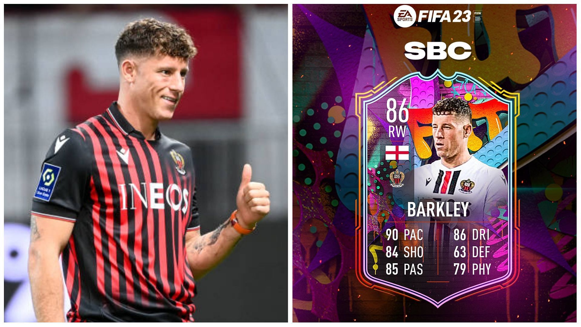 Ross Barkley will receive an Out of Position SBC in FIFA 23 (Images via Getty Images and Twitter/FUT Sheriff)