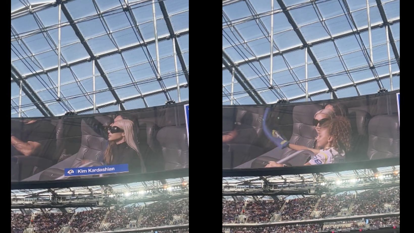 Media personality Kim Kardashian at Cowboys-Rams game. Source: @natashadye (Twitter)