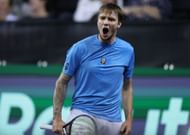 Bublik at the 2022 Davis Cup.