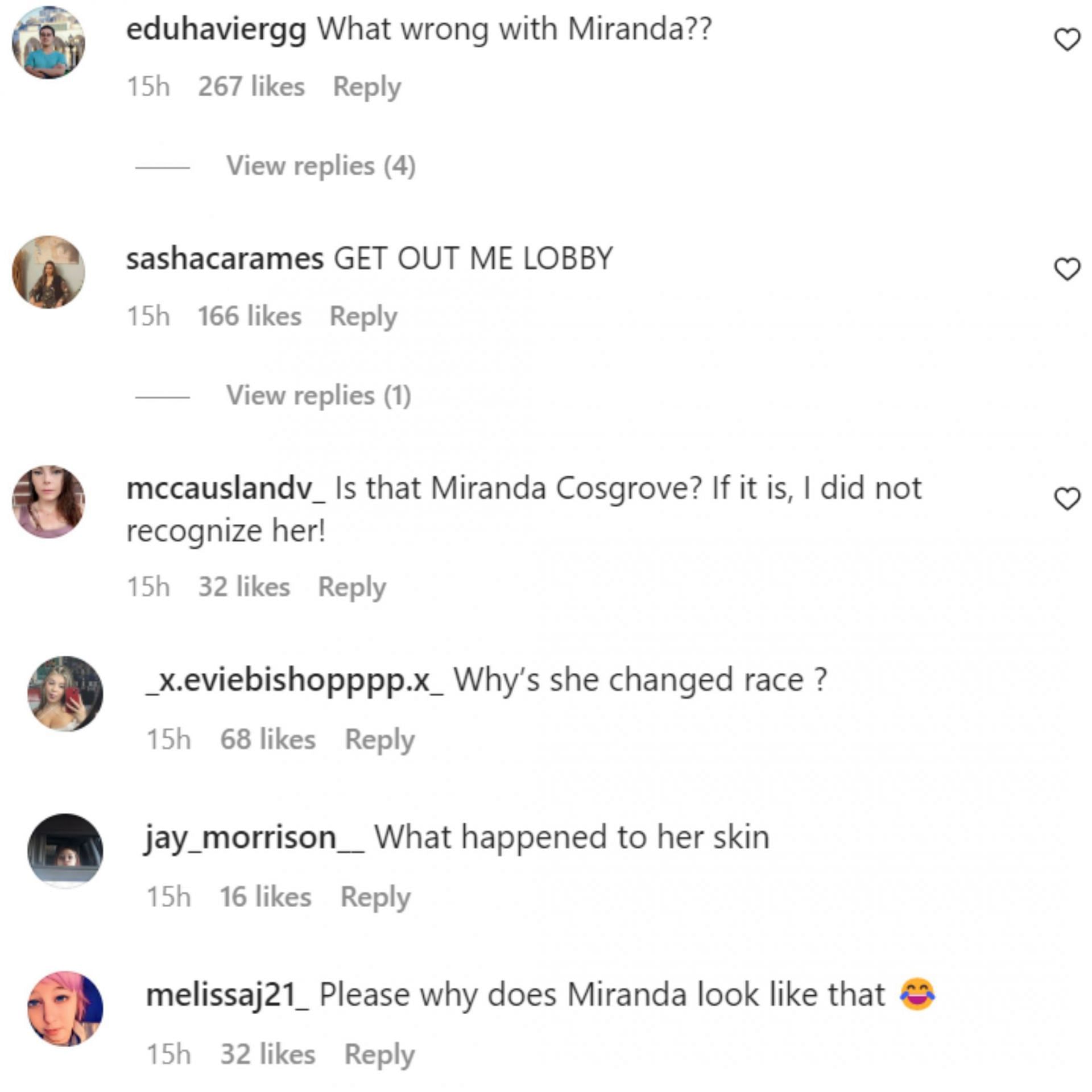 Internet reacts to Miranda Cosgrove (Image via shuapeck/Instagram)
