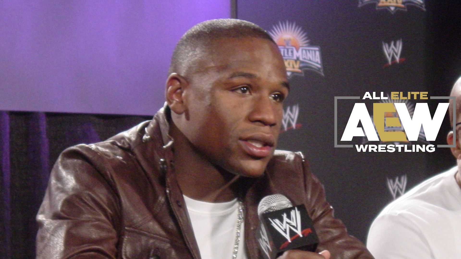 Floyd Mayweather at a WrestleMania 24 press conference in 2008