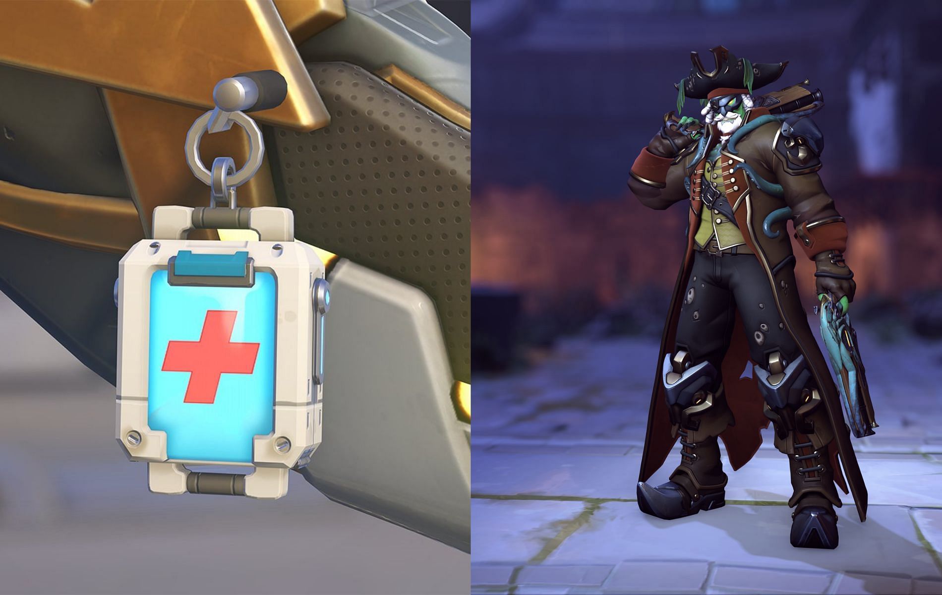 Overwatch 2 is giving away Health Pack Weapon Charm and Cursed Captain Reaper (Images via Blizzard)