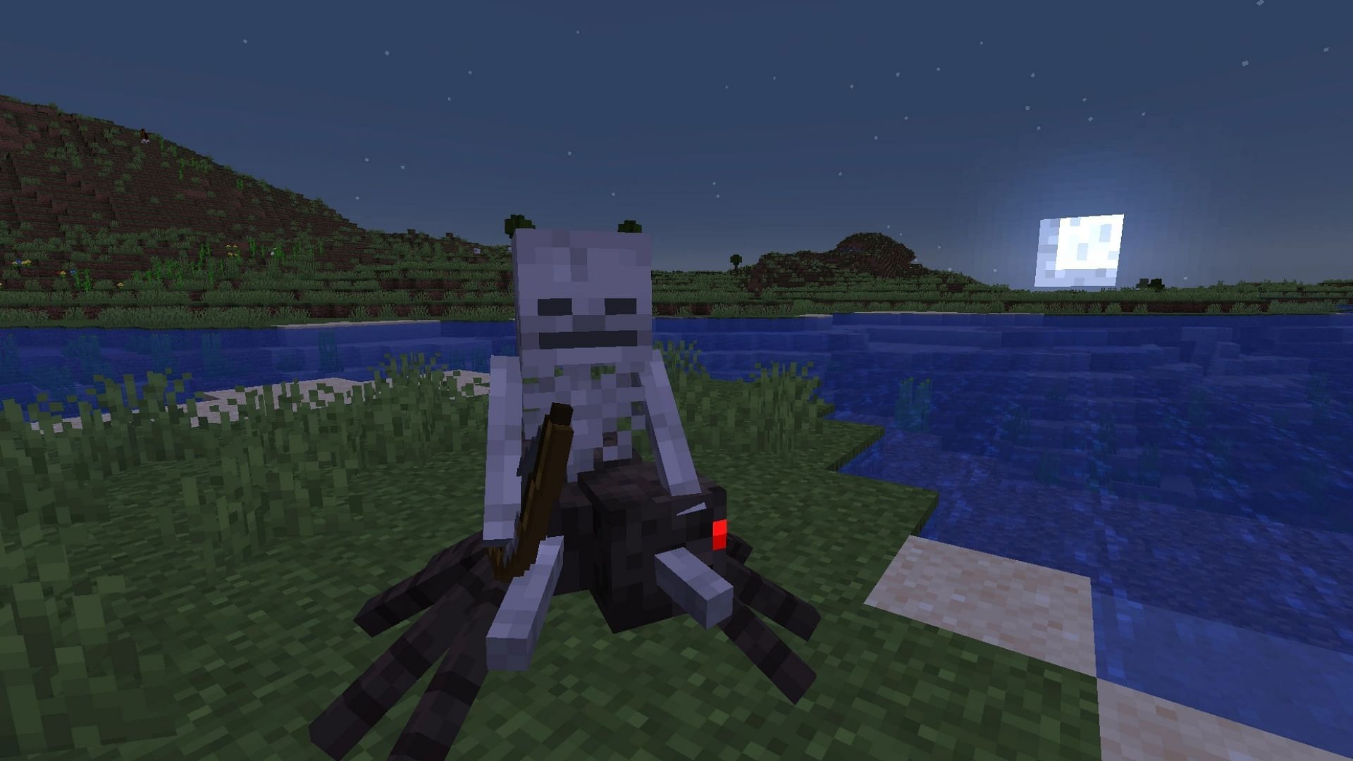 Spider jockeys are extremely rare variant that spawns (Image via Minecraft Wiki)