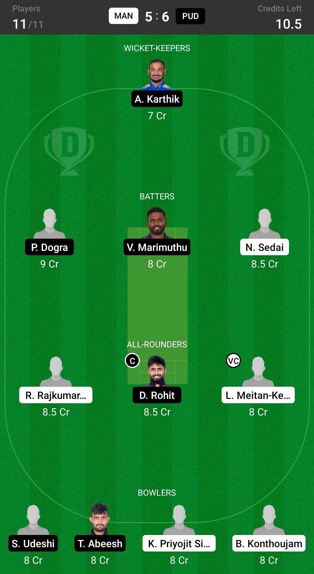 Manipur vs Puducherry Fantasy suggestion #1