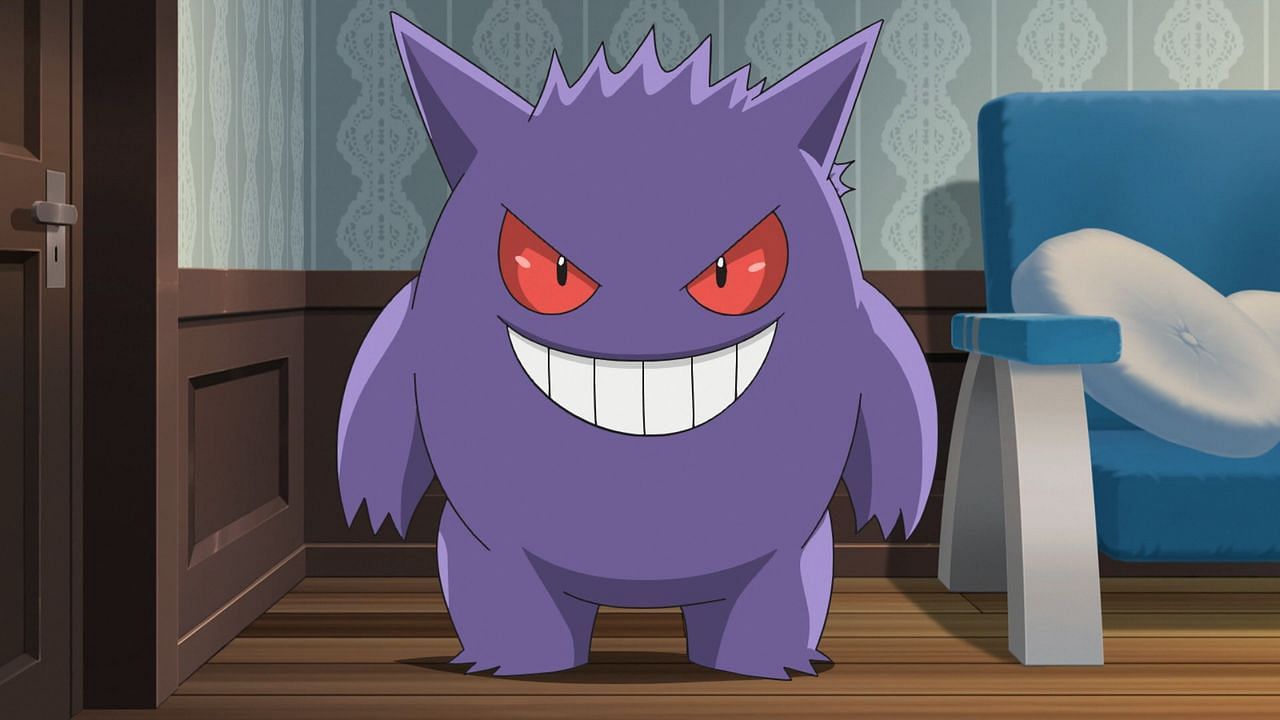 Gengar as it appears in the anime (Image via The Pokemon Company)