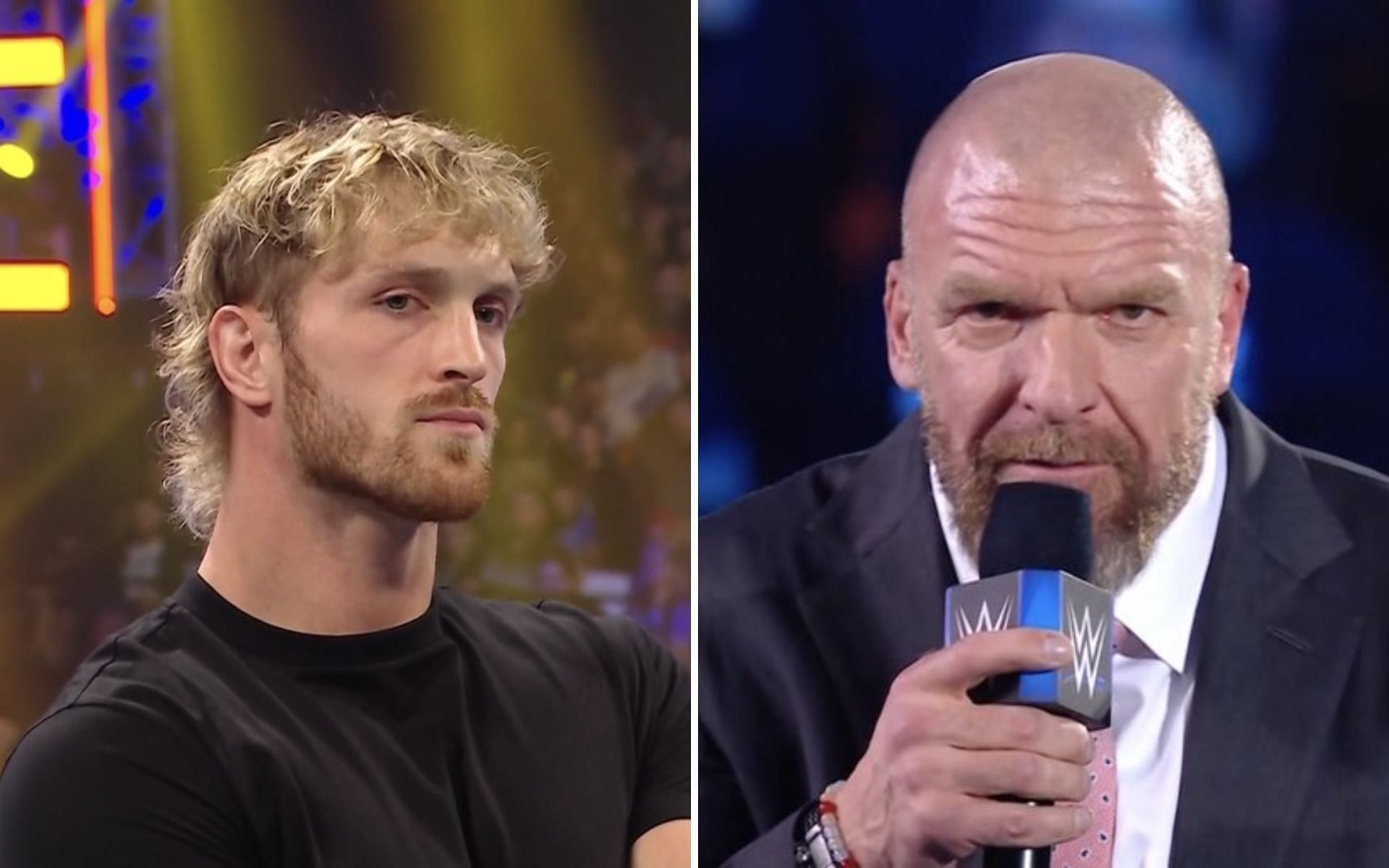 Logan Paul (left); Triple H (right)