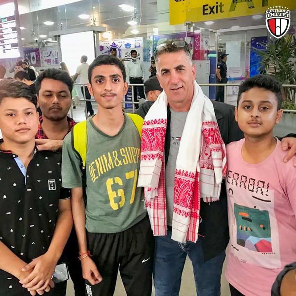 Marco Balbul with the fans in Guwahati (Image courtesy: NEUFC Social Media)