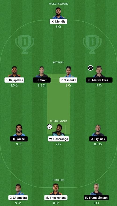 SL vs NAM Dream11 Prediction Team, Head To Head League