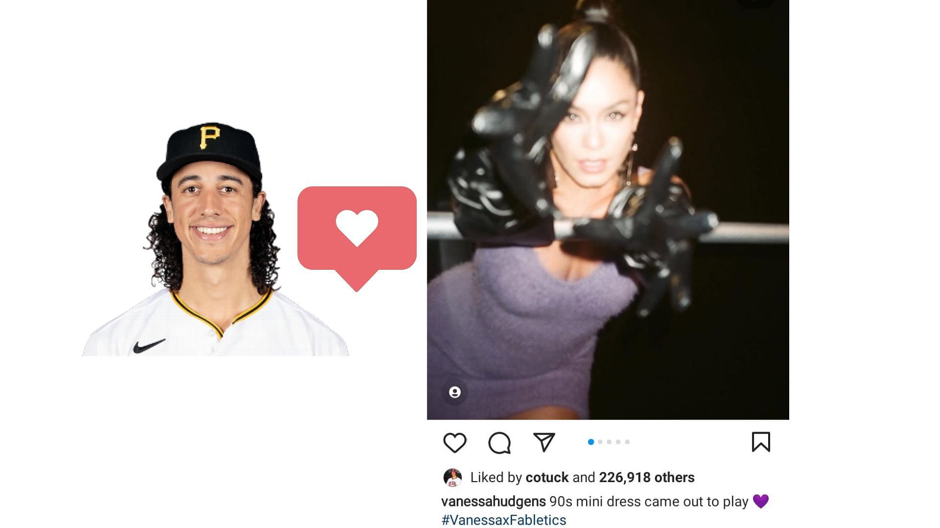 Reno Aces outfielder, Cole Tucker liked Vanessa Hudgen&#039;s IG picture.