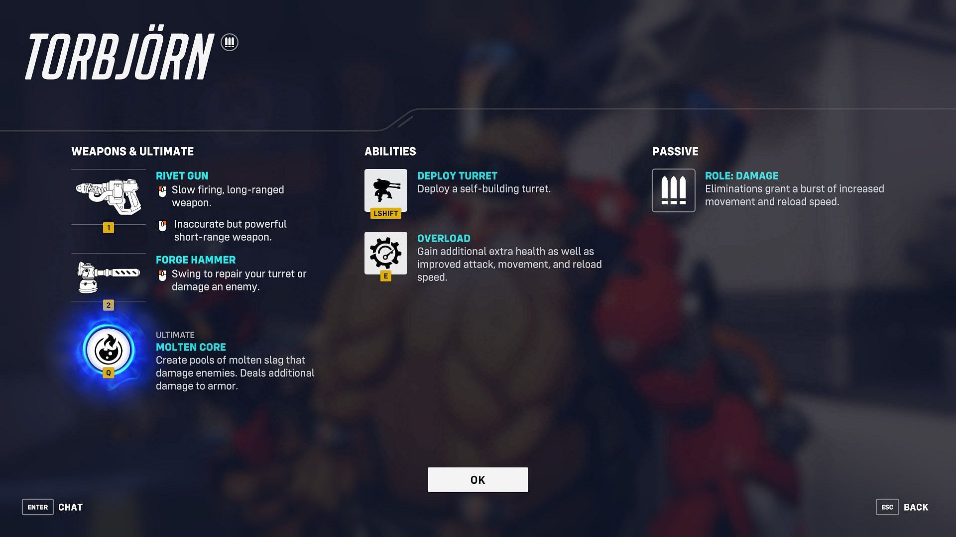 Torbj&ouml;rn&#039;s abilities (Image via Activision Blizzard)