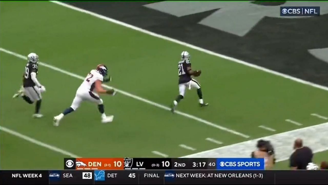 An ill-fated attempt to make a last second tackle and save a touchdown