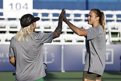 Aryna Sabalenka teams up with Fall Out Boy's Pete Wentz for practice match at San Diego Open