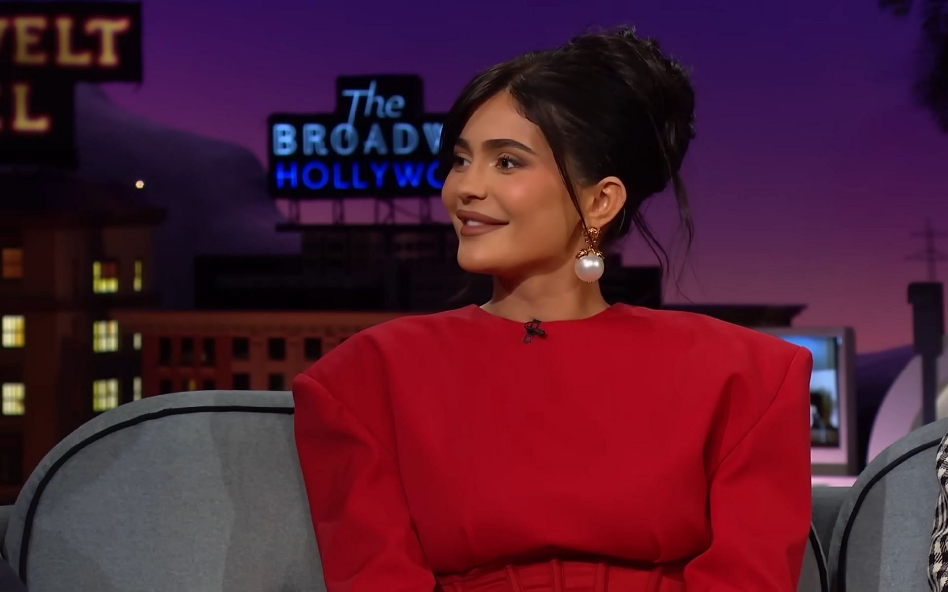 Kylie Jenner confesses about having postpartum struggles after welcoming her second child (Image via YouTube/The Late Late Show with James Corden)
