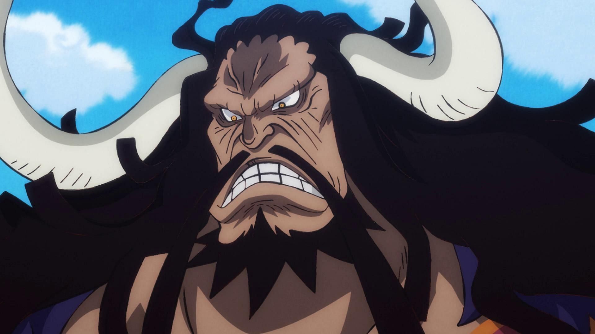 Kaido, the captain of the Beasts Pirates and a former Emperor (Image via Toei Animation, One Piece)