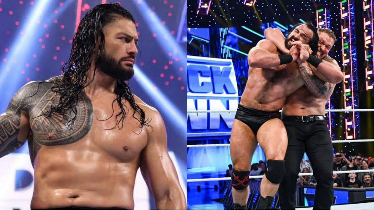 WWE सुपरस्टार्स रोमन रेंस और ड्रू मैकइंटायर 
