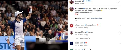 Borna Coric's Instagram post