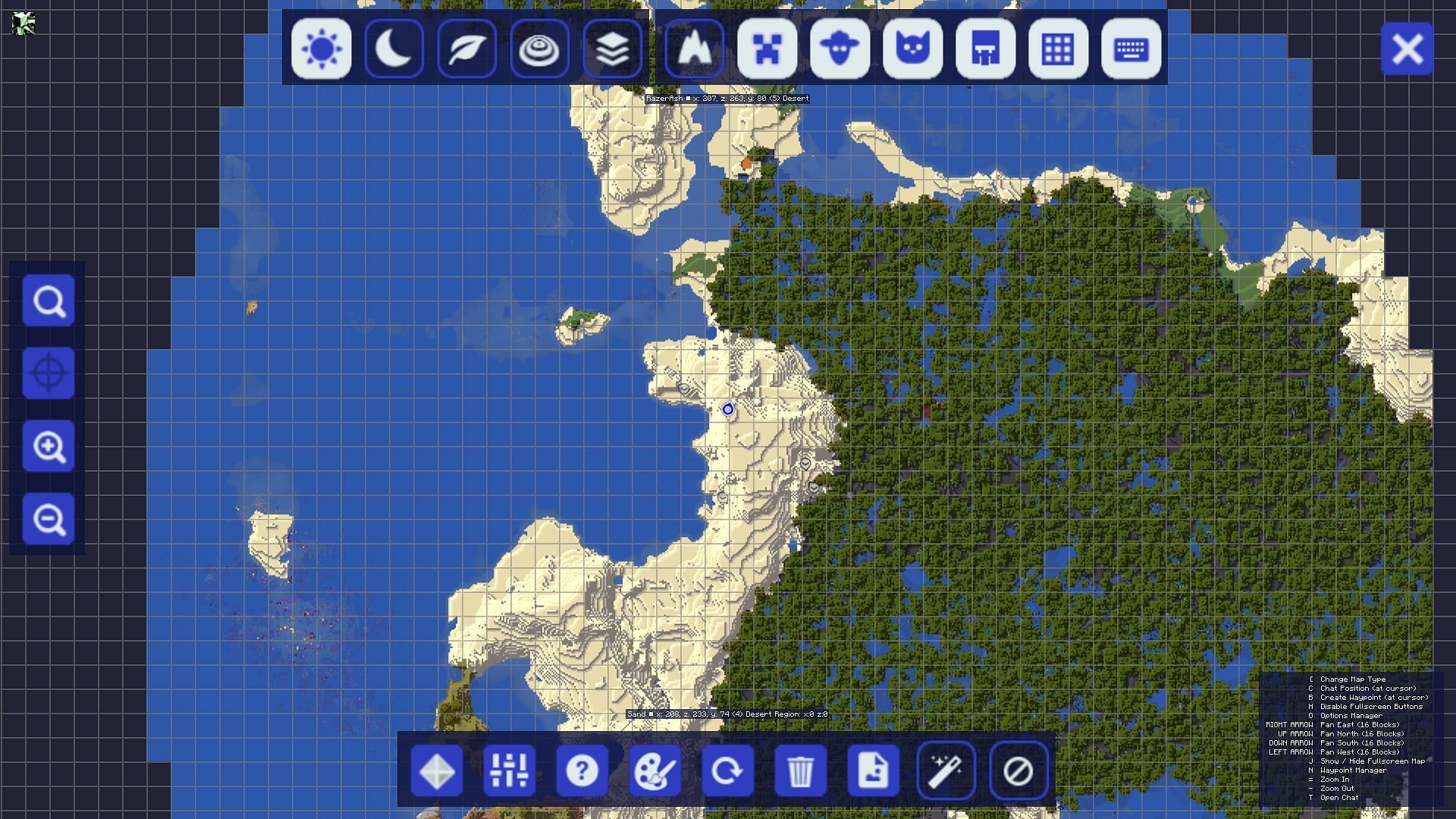 Map features can be added to the game, especially to help new players (Image via Mojang)