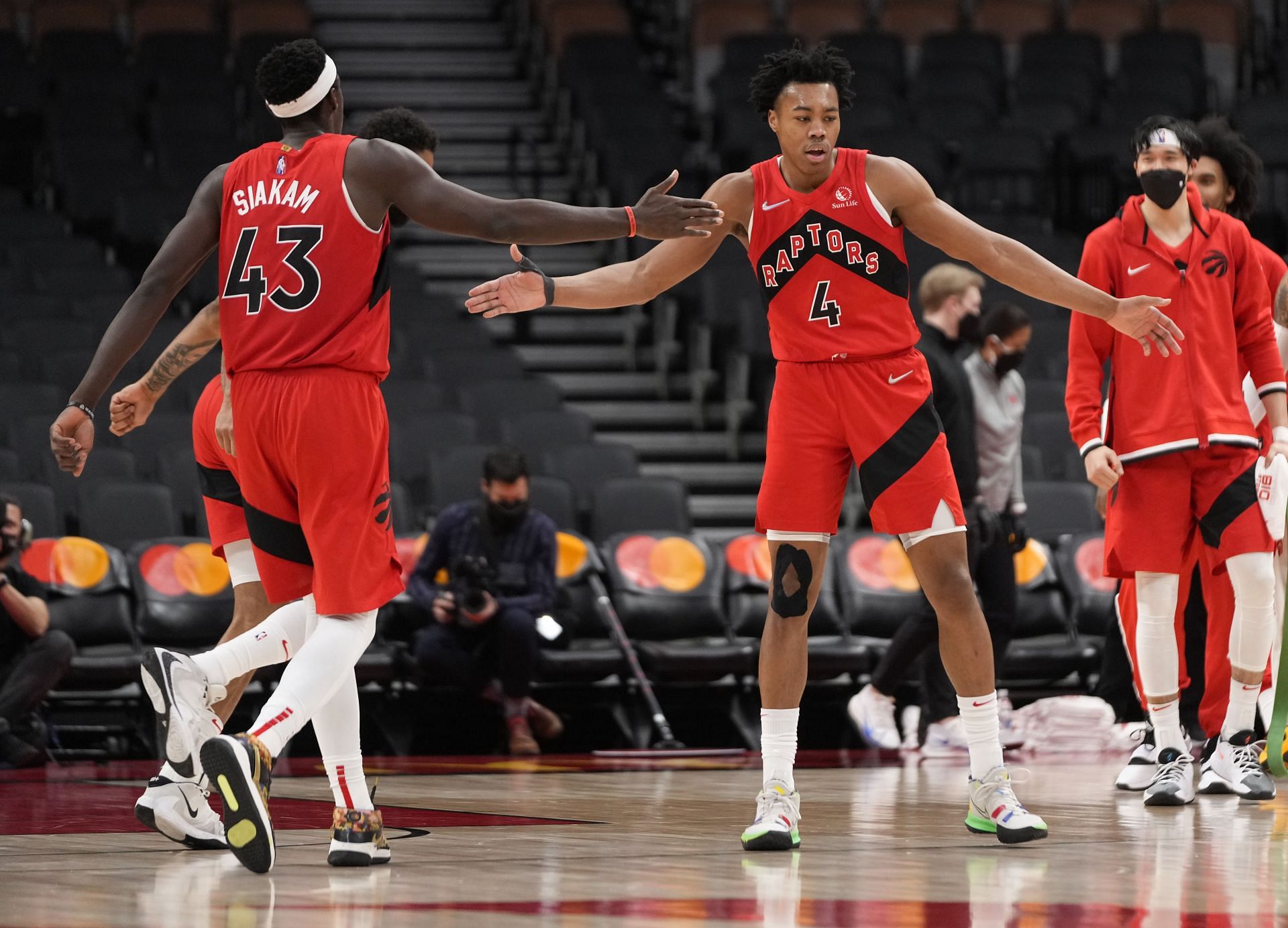 Pascal Siakam and Scottie Barnes of the Toronto Raptors