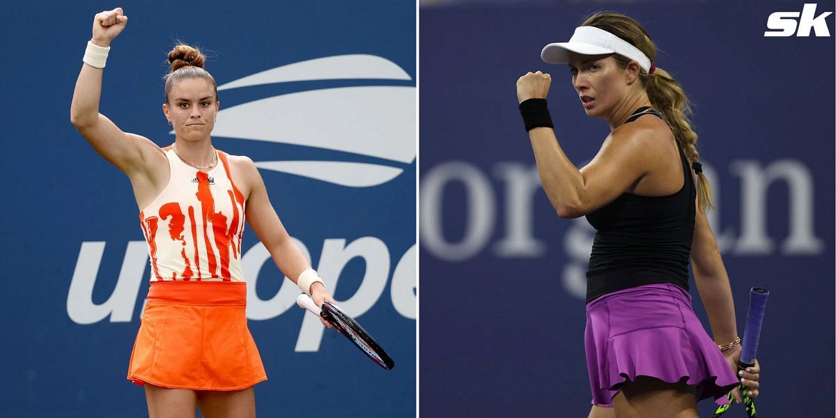 Maria Sakkari (L) and Danielle Collins.