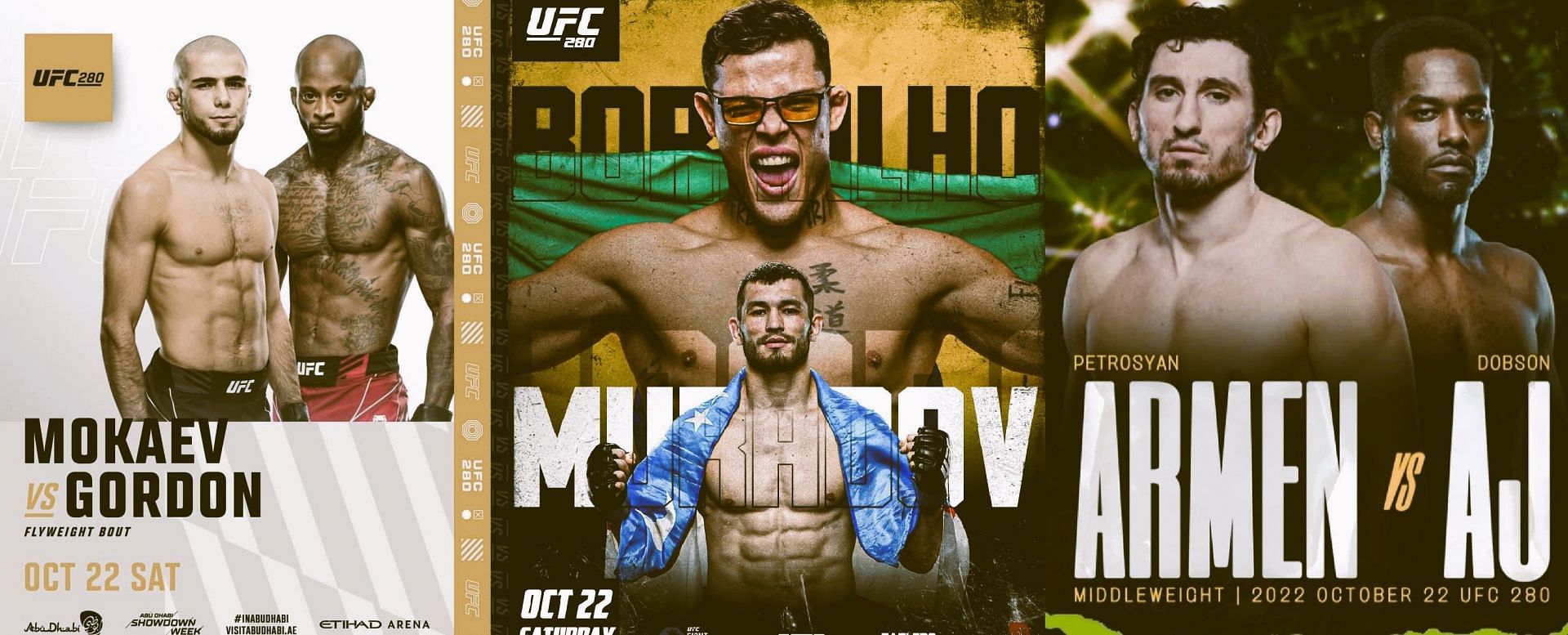 UFC 280 prelim matchups [Images via @mokaev_muhammad, @caiobarralho &amp; @armen_t_petrosyan on Instagram]