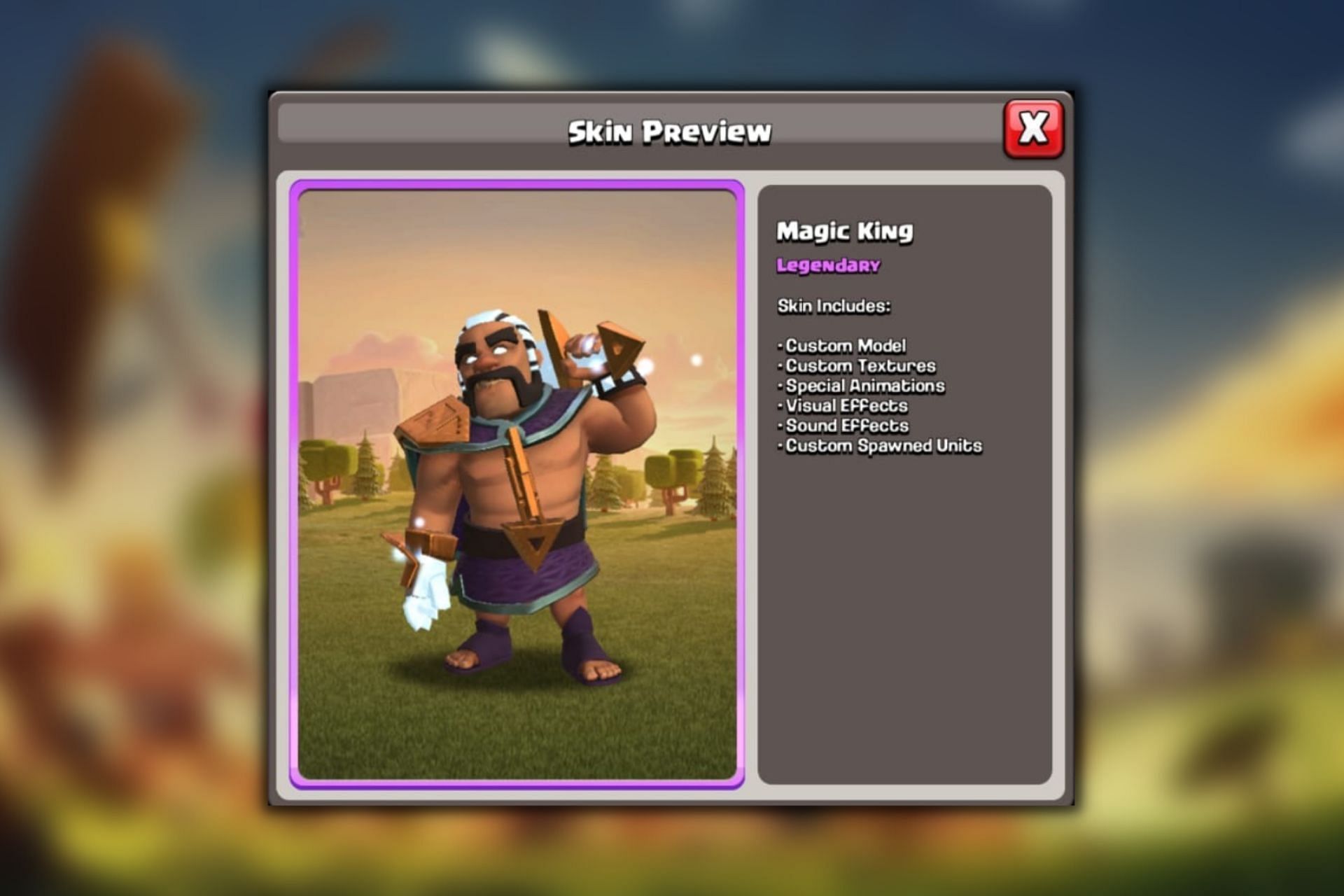 Magic King hero skin in Clash of Clans (Image via Sportskeeda)