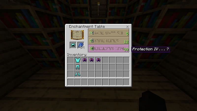 How to Get Protection in Minecraft using Enchantment Table
